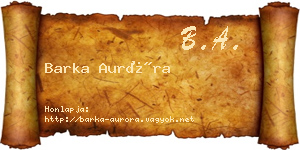 Barka Auróra névjegykártya